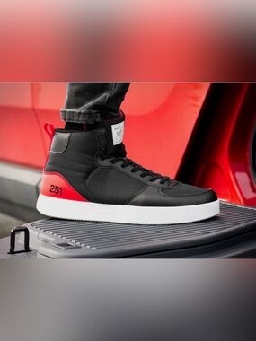 Atoms Atom x MKBHD Model 251 Black and Red High Top Sneaker